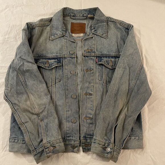 Levi's Other - Levis Jacket Mens Trucker Motorcycle Blue Western Premium Denim Size Medium‎